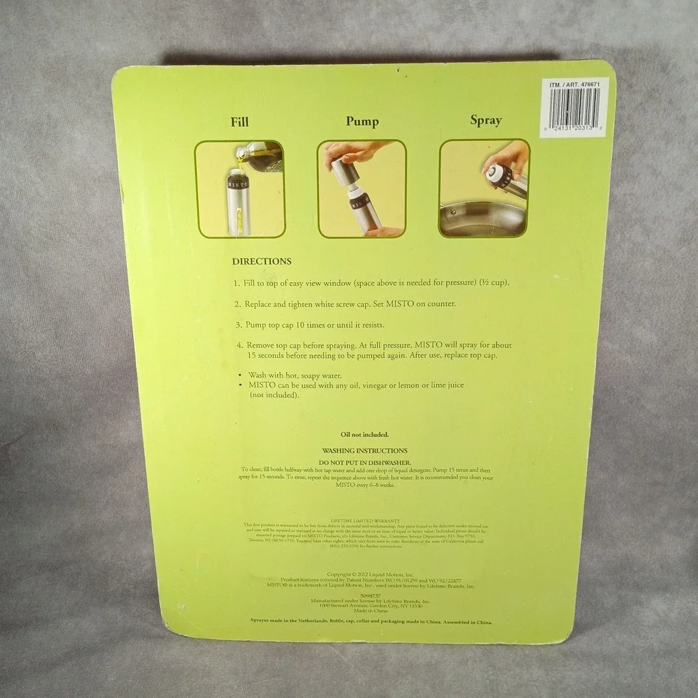 Misto Gourmet Olive Oil Sprayer 2 Pack Silver & Red 476671 Brand New